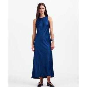 NWT Madewell Sleeveless Midi Dress In Deep Cobalt Blue Size 0